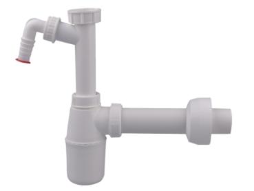 Waschtisch-Siphon DN32x5/4" mit Waschgeräte-Anschluss und Rosette HL132.1/30